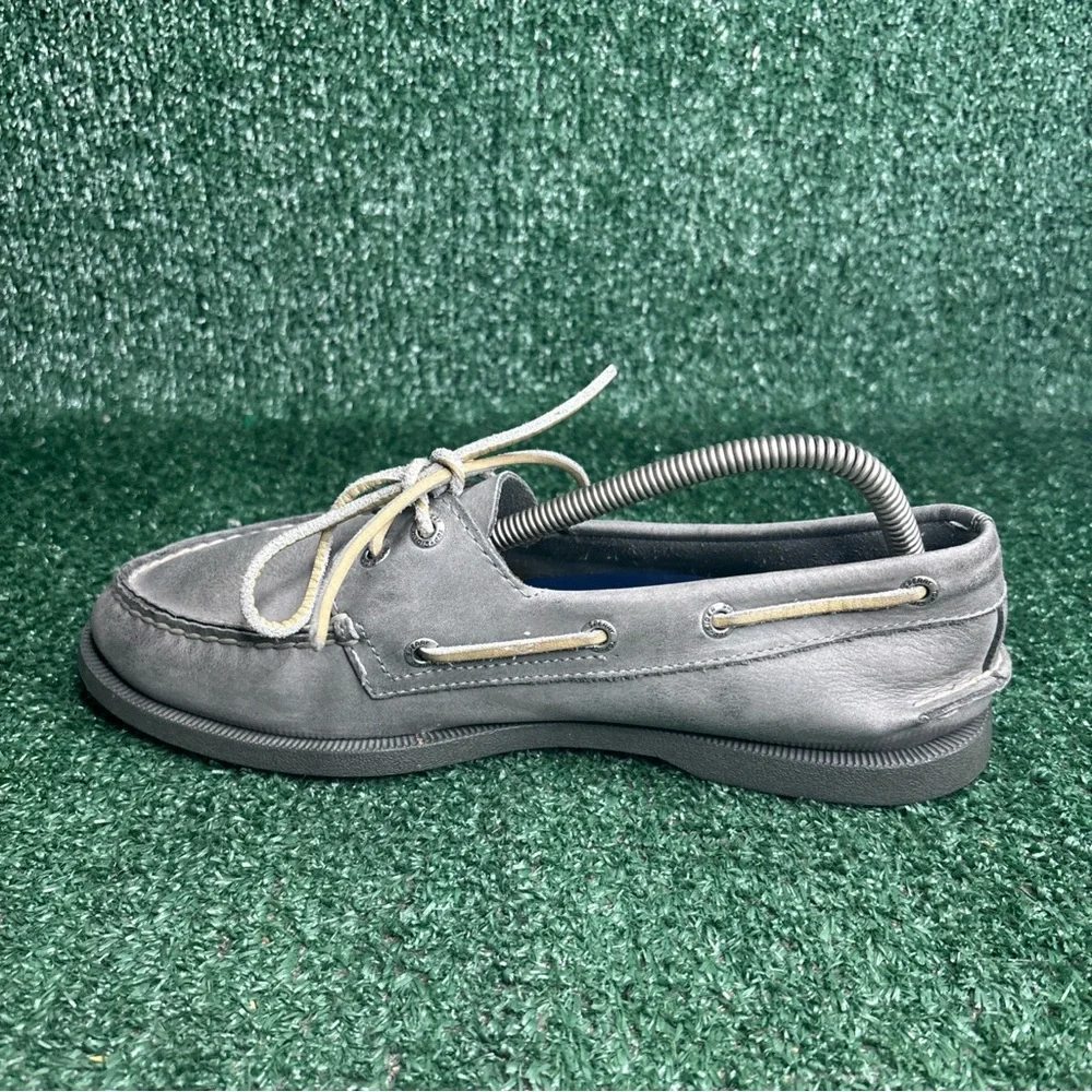 Sperry Top-Sider Men’s Gray Leather‎ Moccasin Boat Shoes Size 8.5